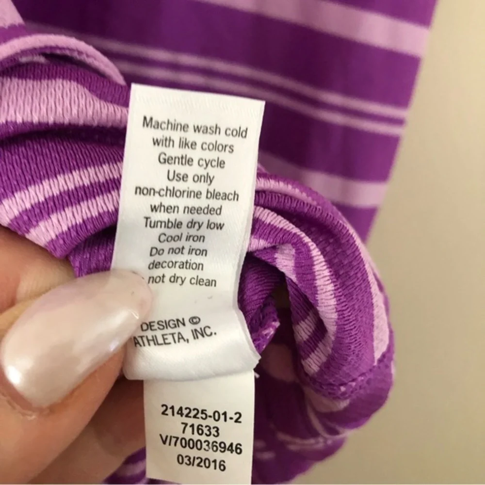 ATHLETA WICK IT BEACH PURPLE STRIPED HOODED SLEEVELESS SWIM COVERUP XS